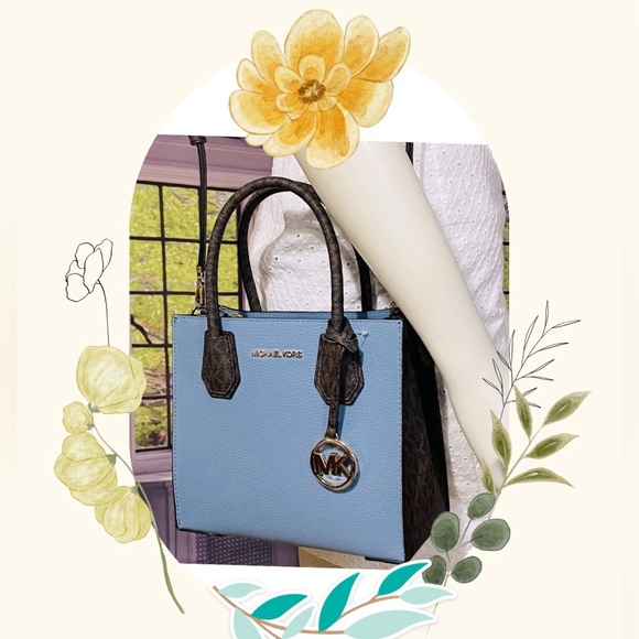 NWT Michael Kors Mercer Medium Logo and leather Accordian crossbody bag - Picture 12 of 12